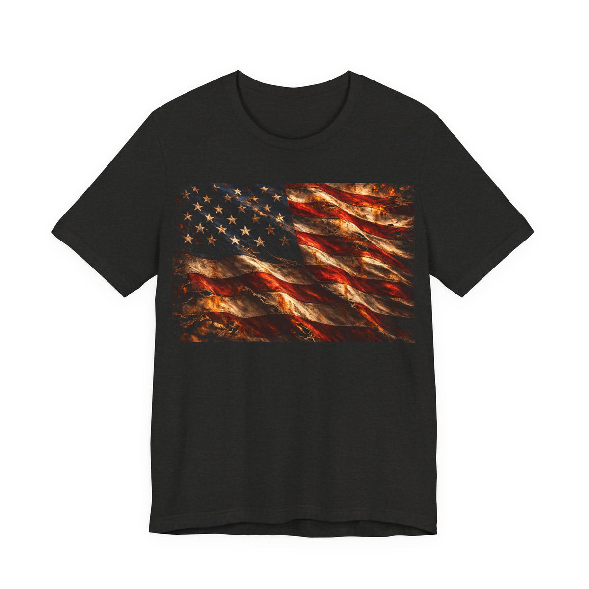 American Flag T-Shirt — Vintage Distressed Stars & Stripes Tee