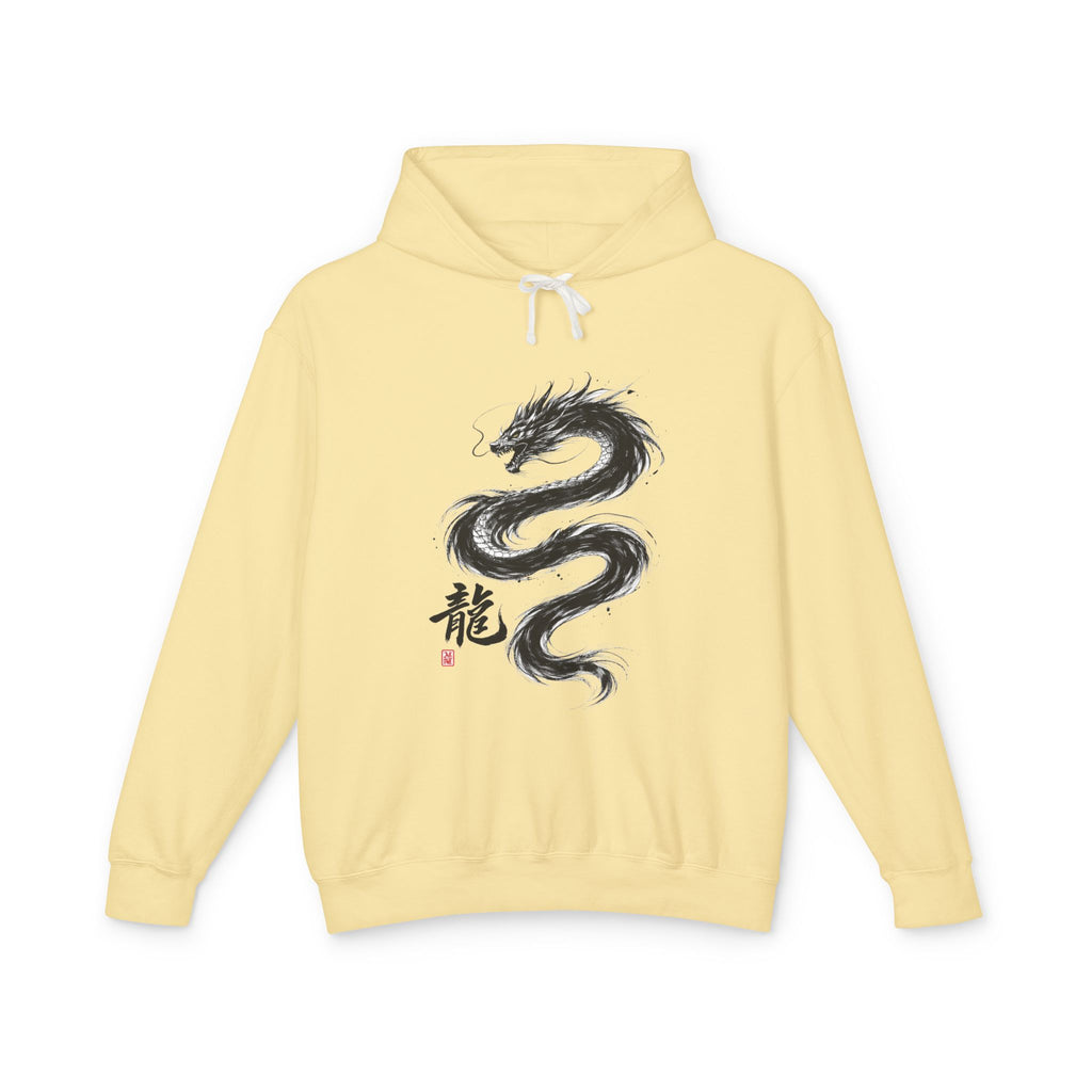 Dragon Ink Hoodie — Oriental Brush Stroke Dragon Sweatshirt