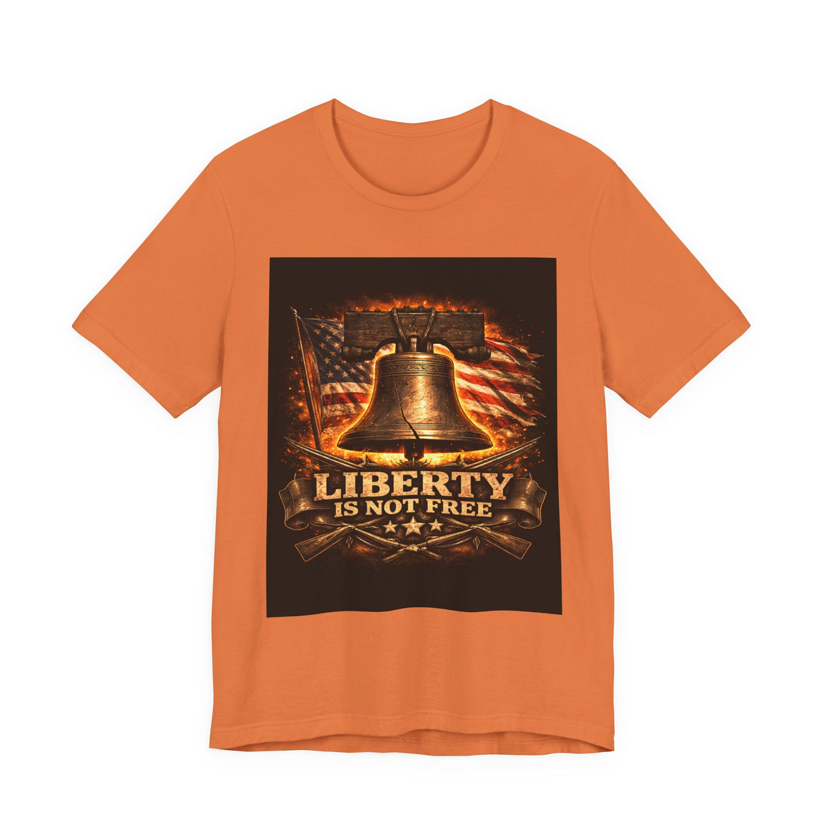 Liberty Is Not Free T-Shirt — Patriotic American Flag & Bell Tee