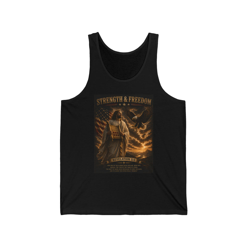 Tank Top — "Strength & Freedom" Vintage Patriot Graphic