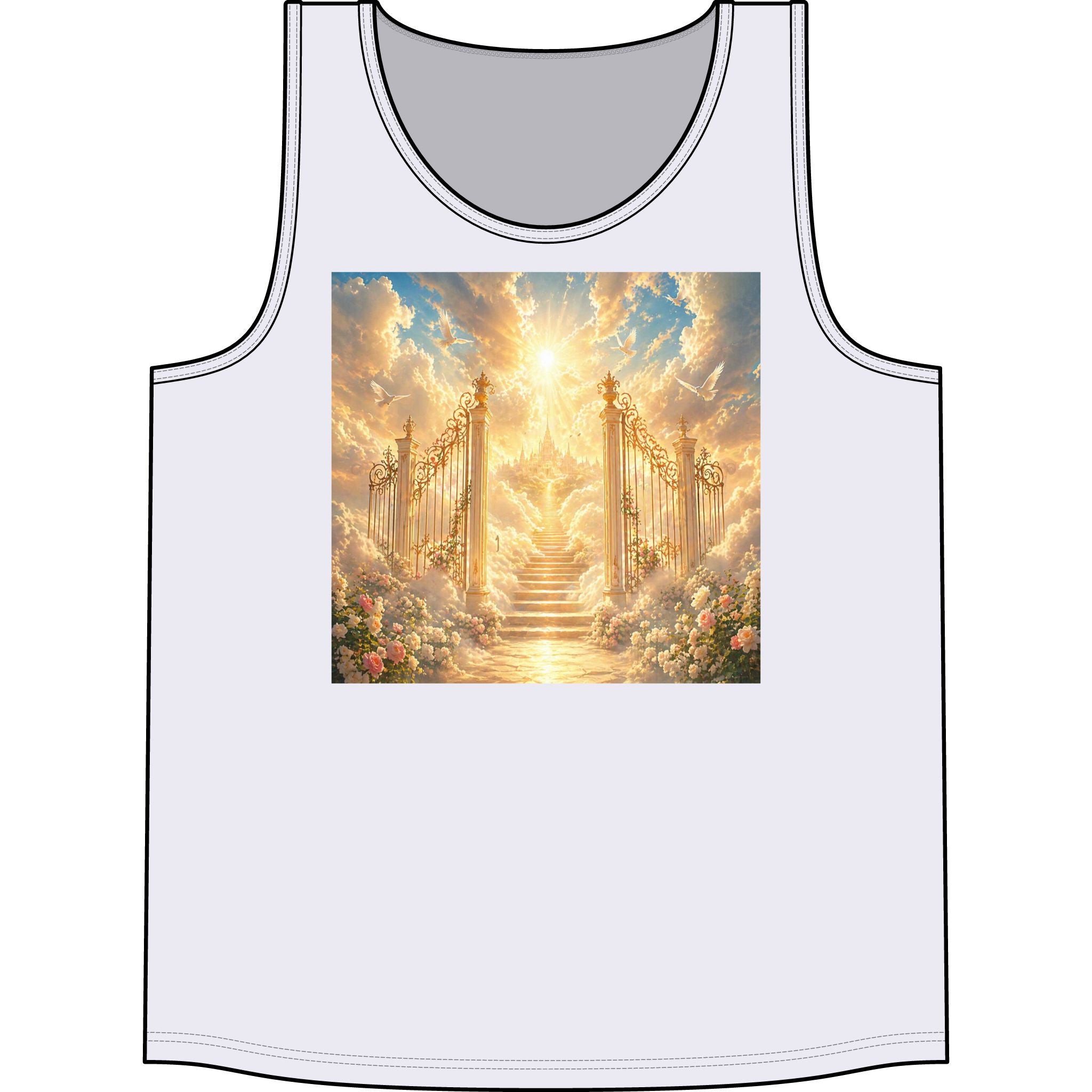 Heavenly Gates Tank Top — Angelic Stairway Graphic Concert Tank