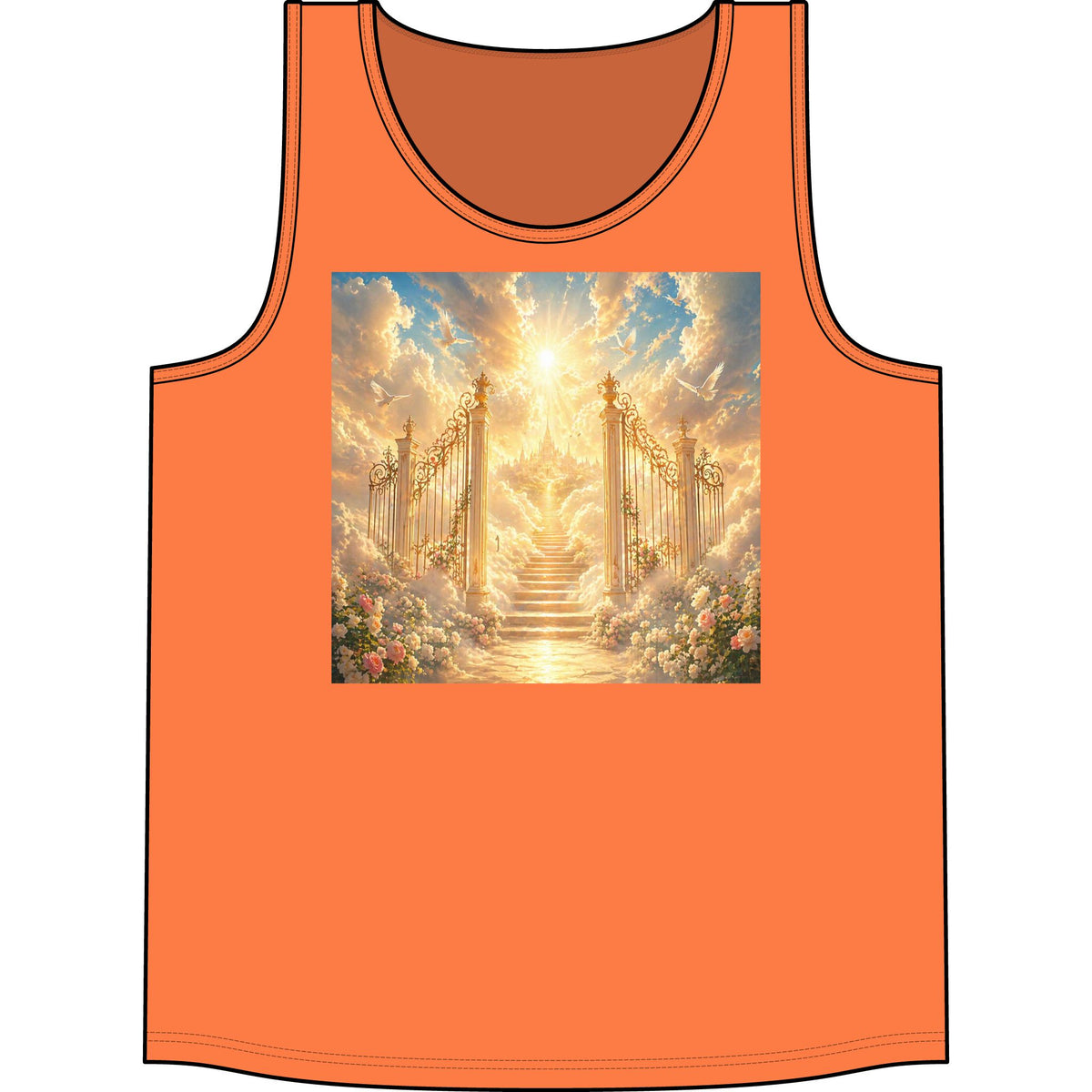 Heavenly Gates Tank Top — Angelic Stairway Graphic Concert Tank