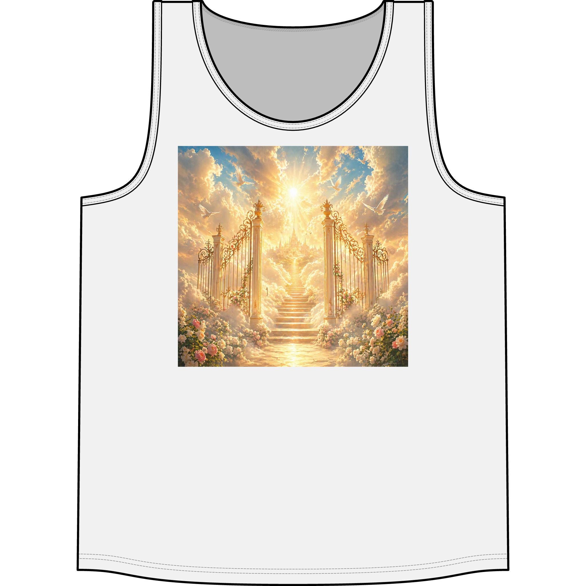 Heavenly Gates Tank Top — Angelic Stairway Graphic Concert Tank