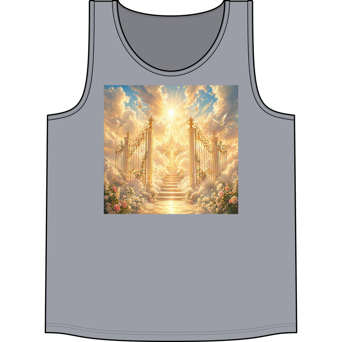 Heavenly Gates Tank Top — Angelic Stairway Graphic Concert Tank