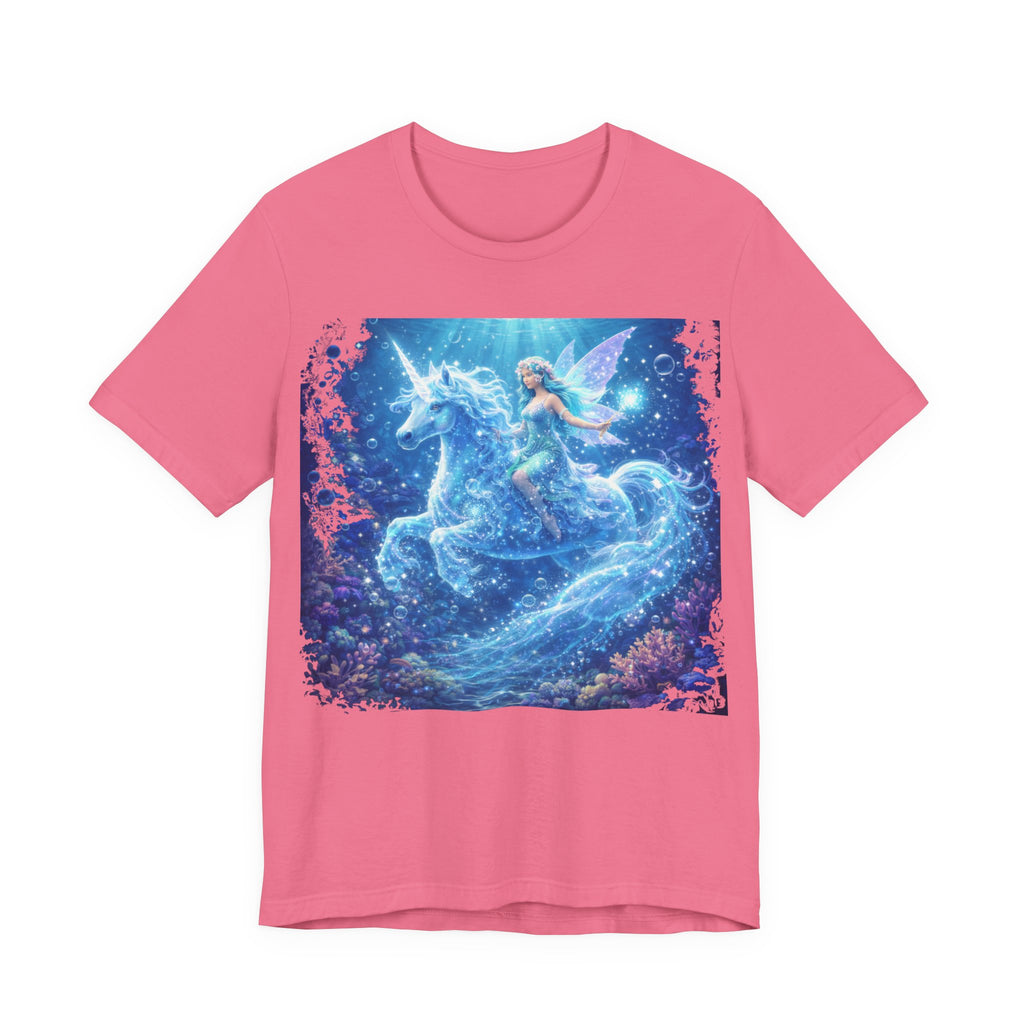 Mystical Blue Unicorn & Fairy Tee — Fantasy Magic Horse T-Shirt