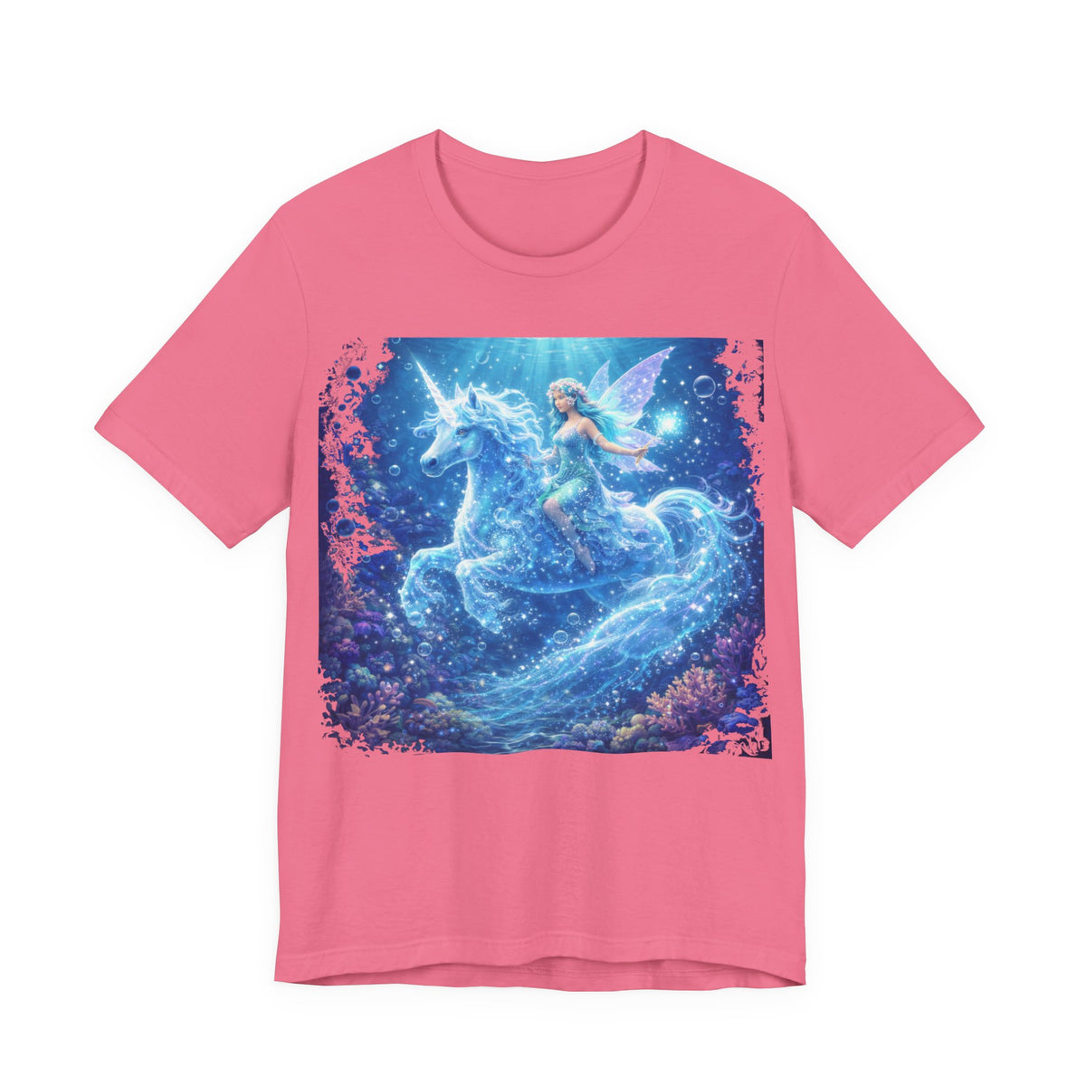 Mystical Blue Unicorn & Fairy Tee — Fantasy Magic Horse T-Shirt