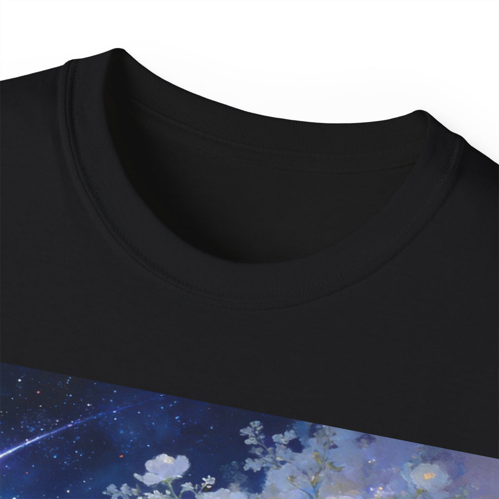 Unicorn Mystic Night Sheep Cotton Tee — Dreamy Moonlit Tree Art T-Shirt