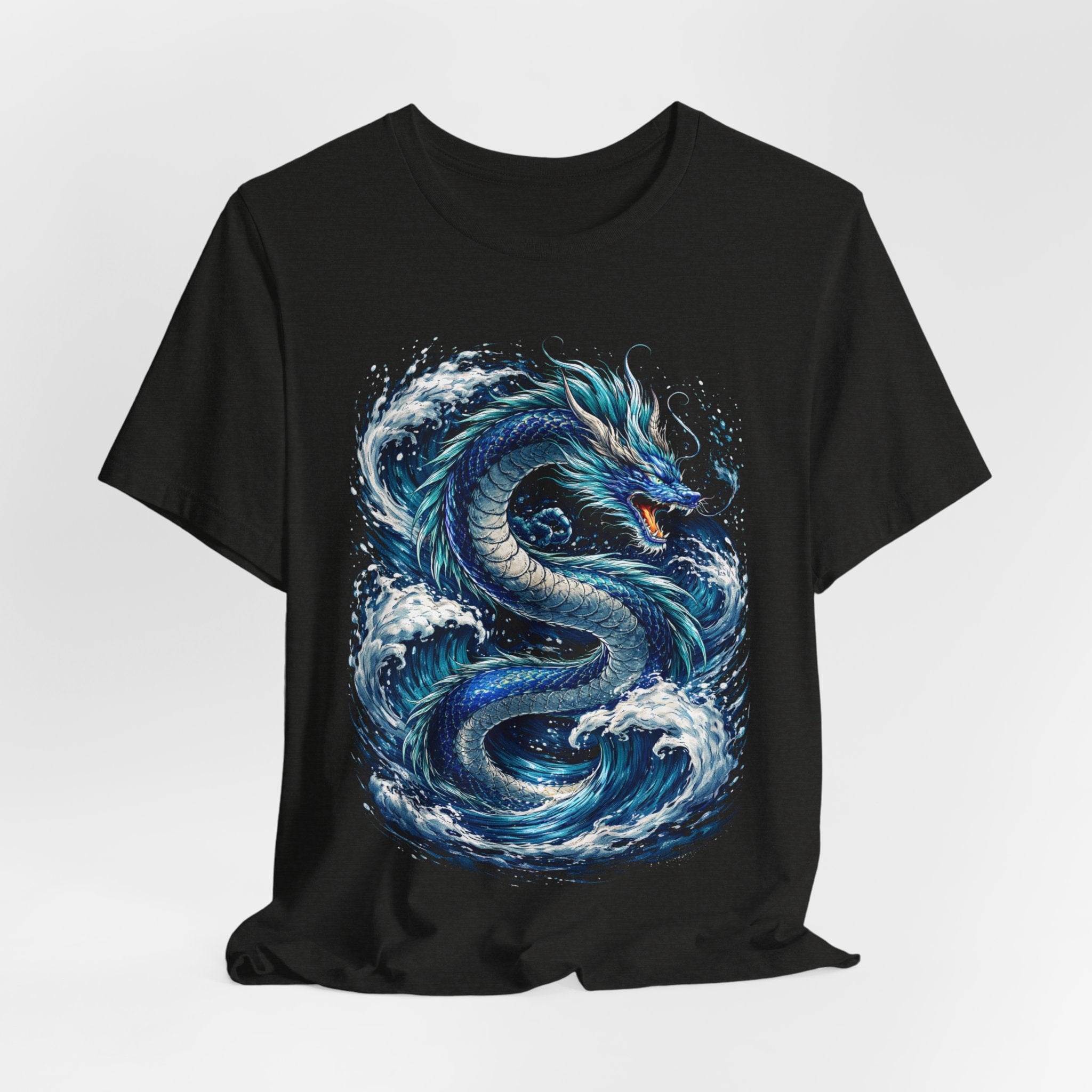 Ocean Dragon Graphic Tee — Blue Wave Serpent T-Shirt
