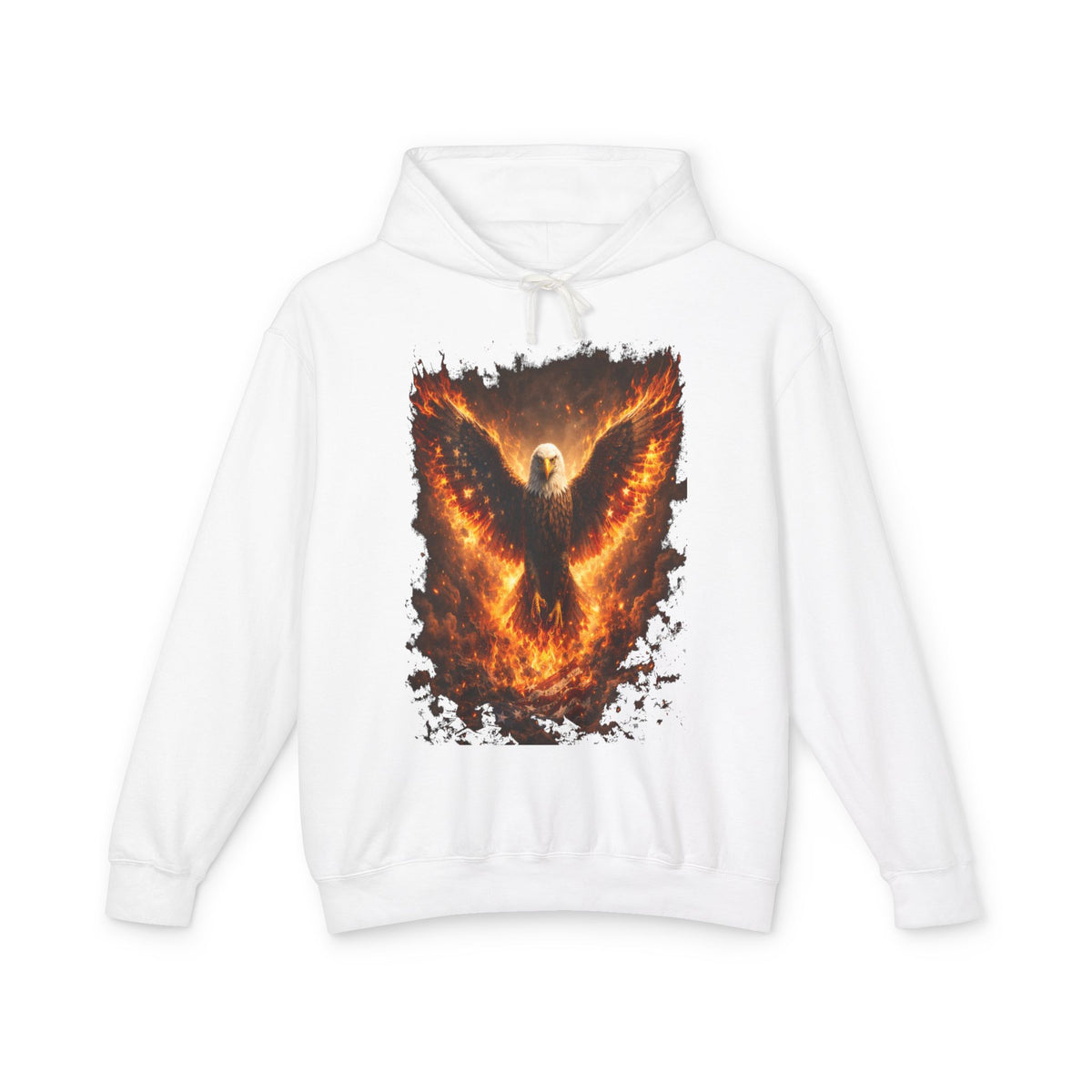 Phoenix Eagle Flame Graphic Hoodie — Fiery Bird Sweatshirt for Men & Women