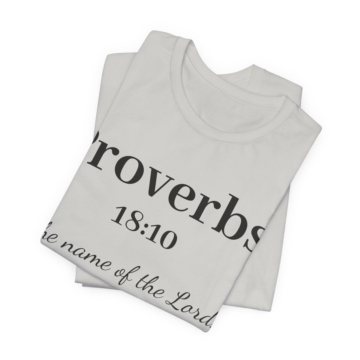 Proverbs 18:10 T-Shirt — "The Name of the Lord" Christian Faith Tee