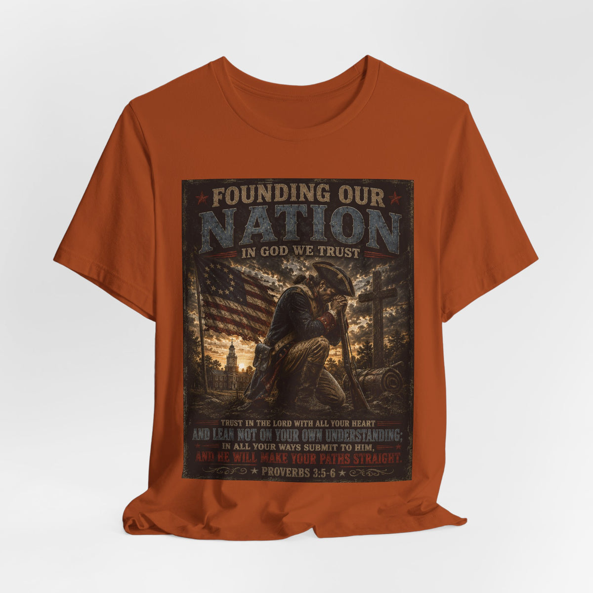 Founding Our Nation Eagle T-Shirt — "In God We Trust" Patriotic Christian Tee