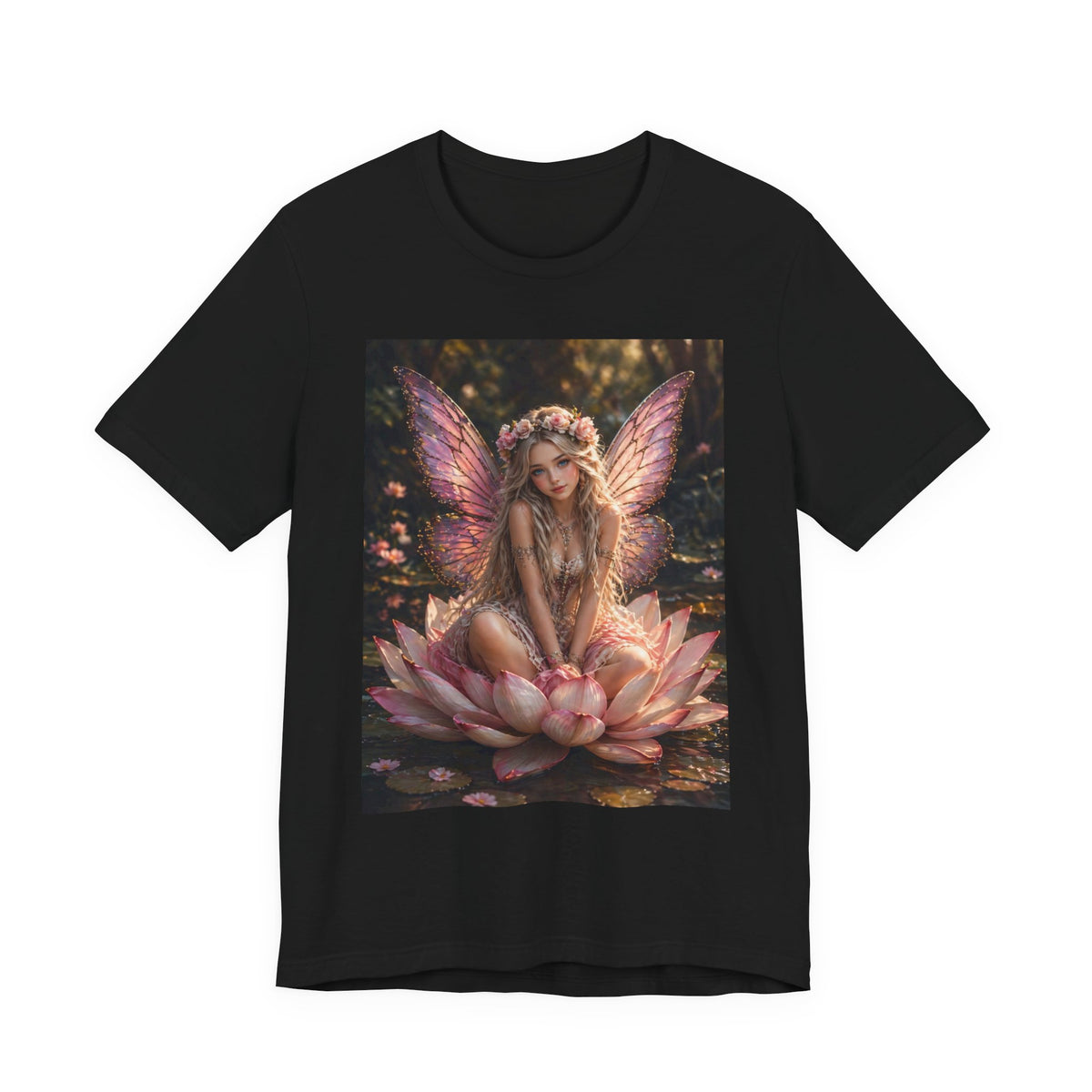 Fairy Lotus T-Shirt — Enchanted Winged Fairy Graphic Tee