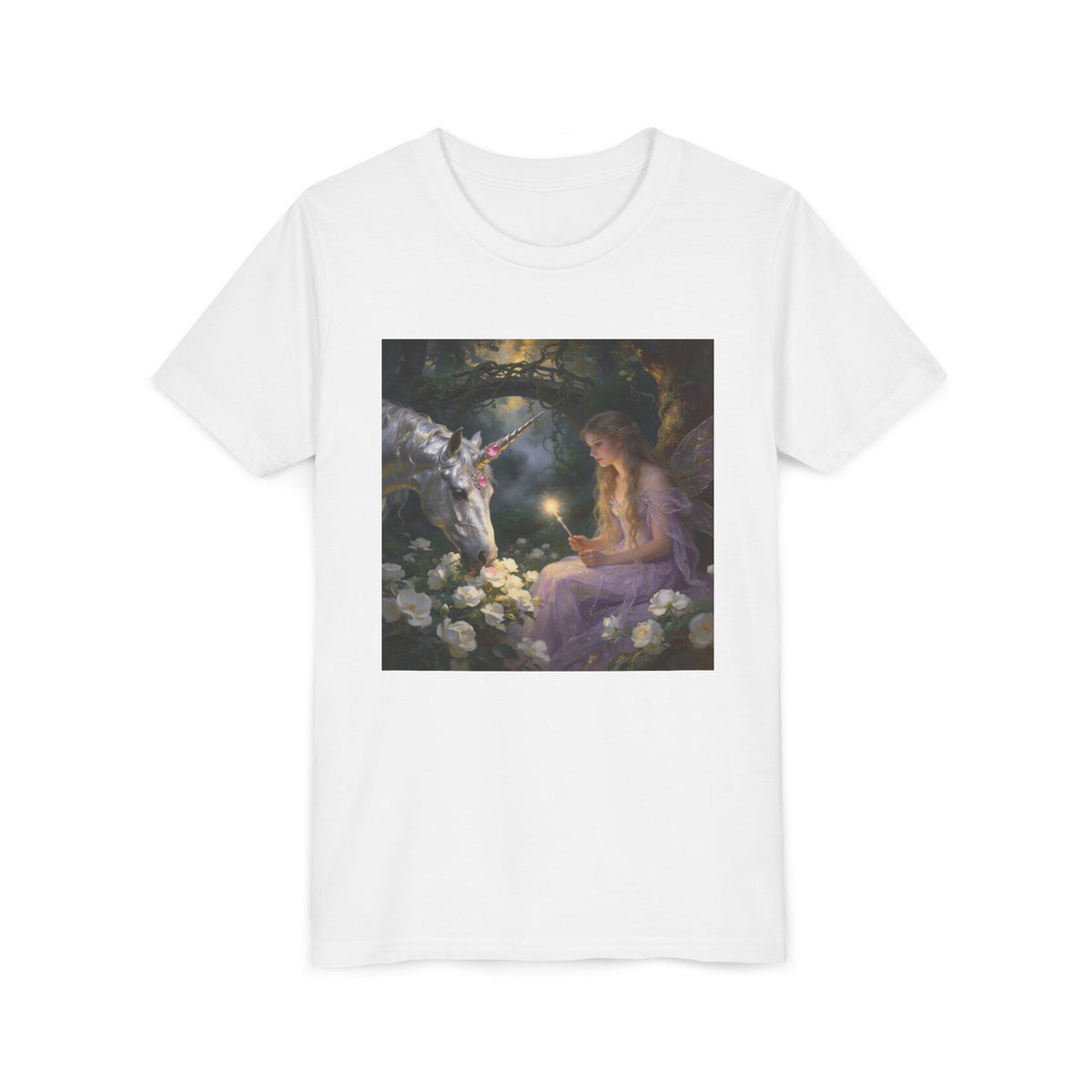 Magical Unicorn & Girl Youth Tee – Fantasy Kids Shirt