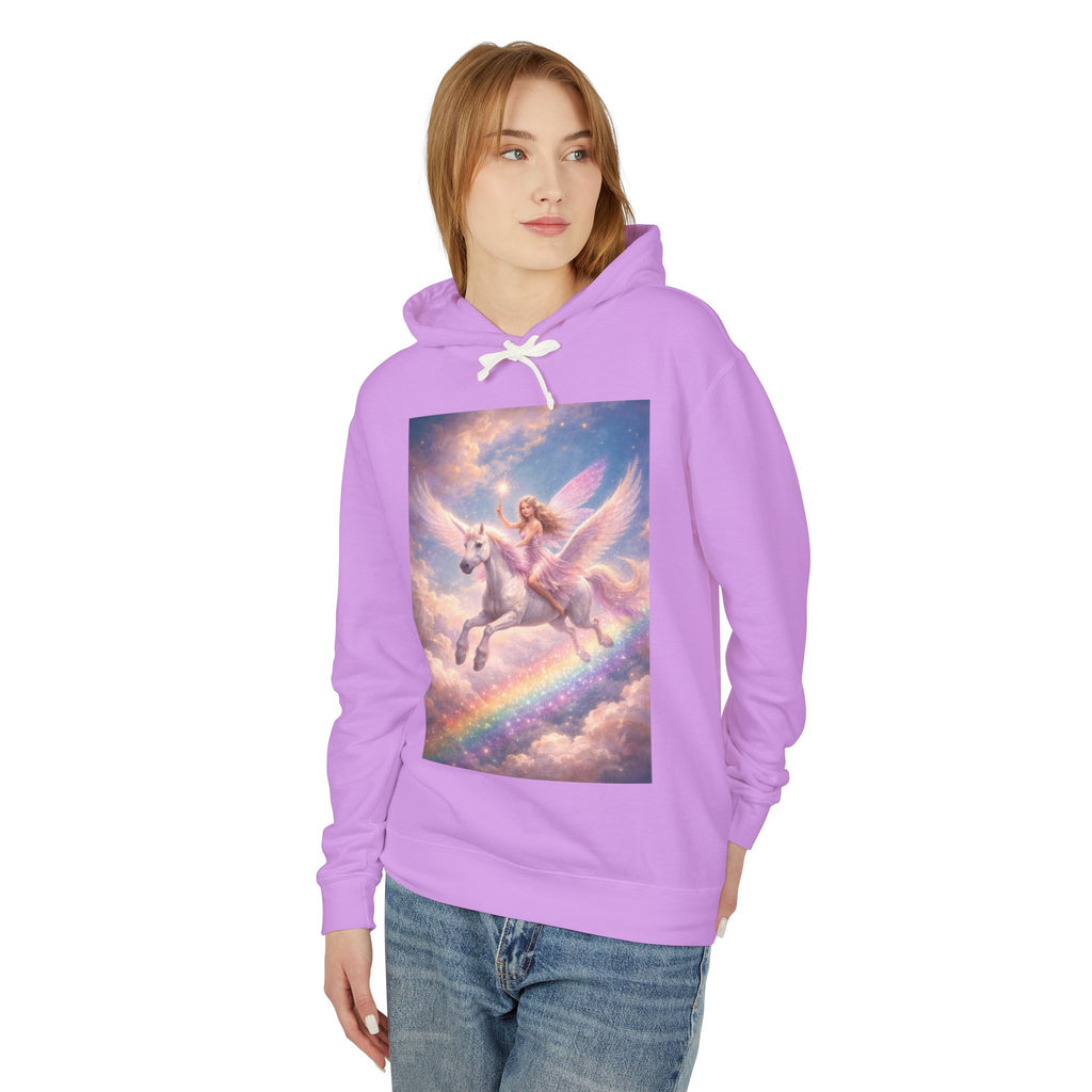 Pegasus & Fairy Rainbow Hoodie — Whimsical Unicorn Fantasy Pullover
