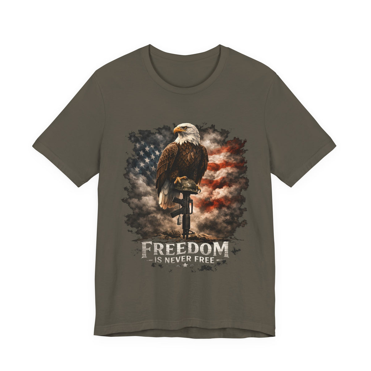 Freedom Is Never Free Eagle T‑Shirt — Patriotic American Flag Tee