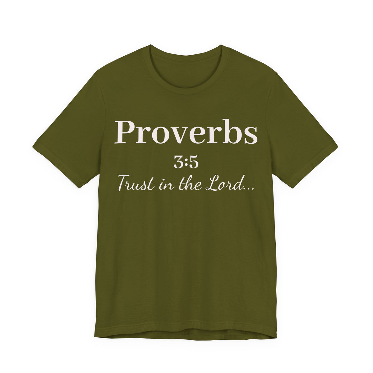 Proverbs 3:5 Tee — Minimal Christian Scripture Short Sleeve Shirt