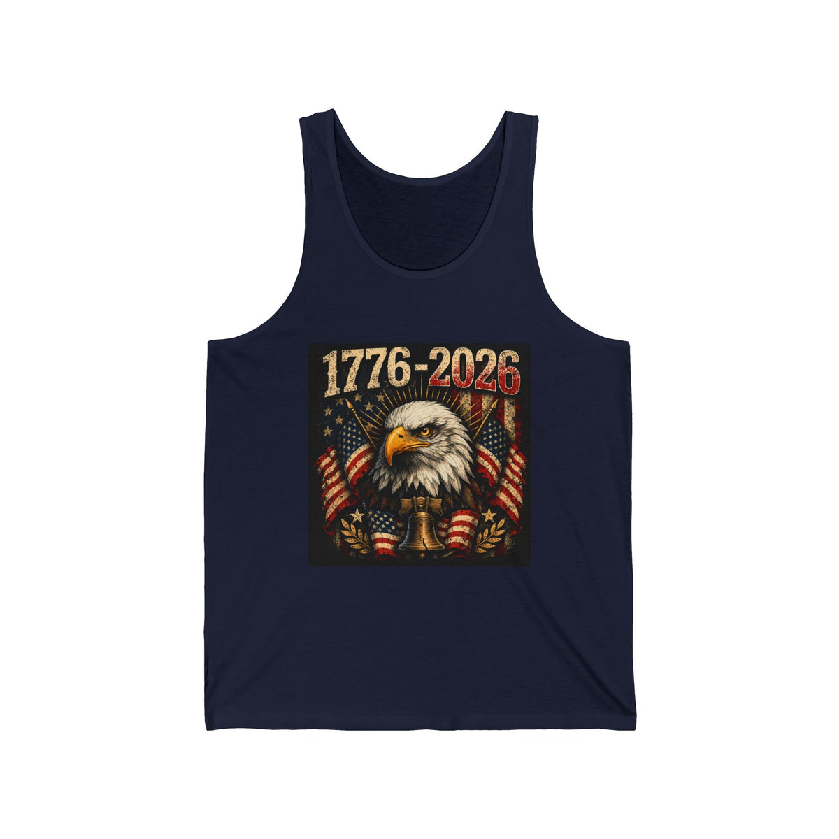 Patriotic Eagle Tank Top - 1776-2026 American Flag Independence Day Shirt