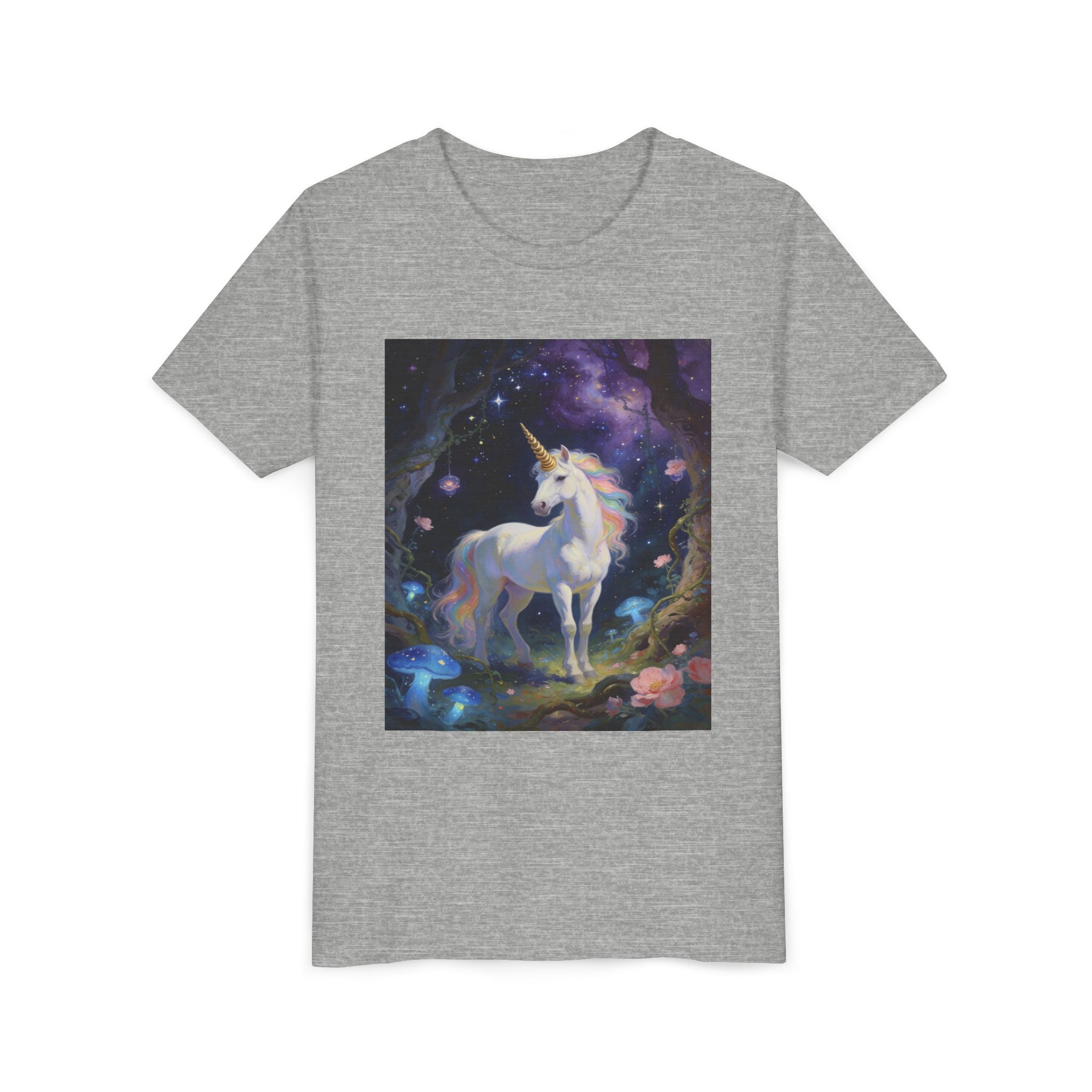 Youth Unicorn Tee — Magical Night Forest Unicorn Graphic Shirt