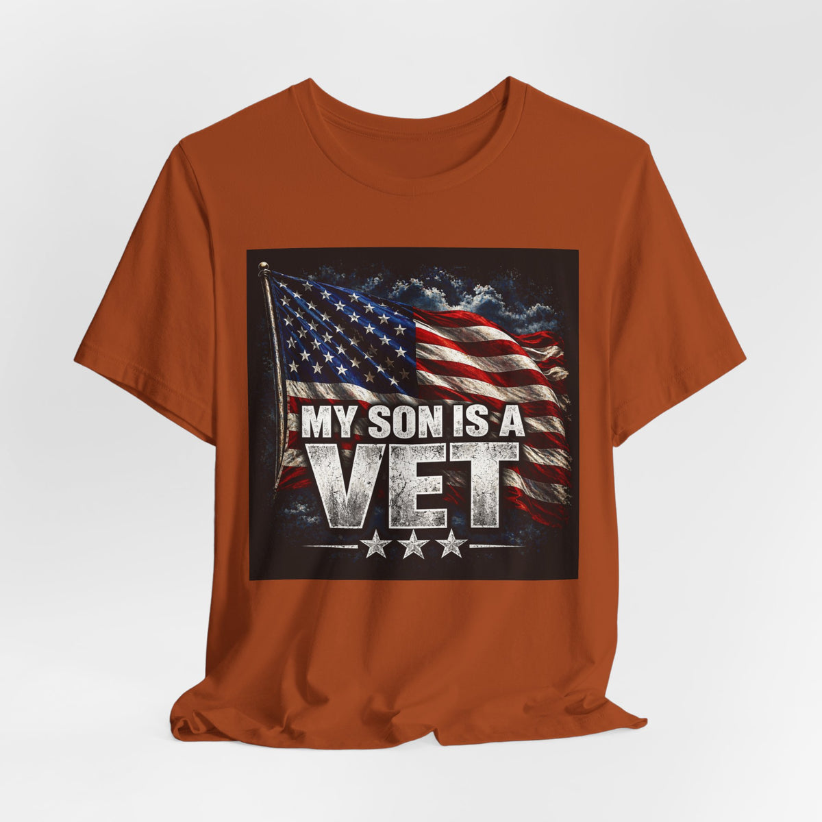 My Son Is A Vet T‑Shirt — Patriotic American Flag Tee for Proud Parents