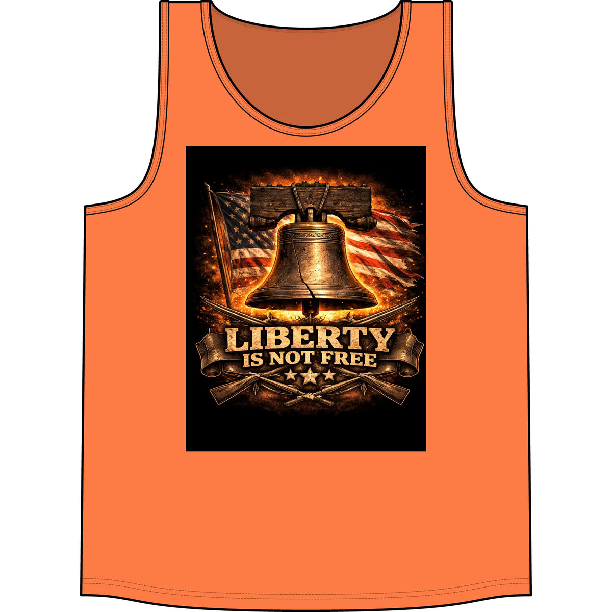 Liberty Is Not Free Tank Top — Patriotic American Flag Bell Concert Tank
