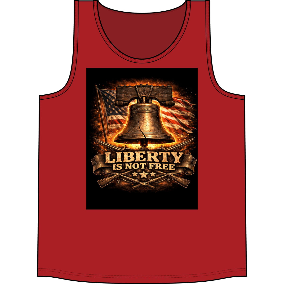 Liberty Is Not Free Tank Top — Patriotic American Flag Bell Concert Tank