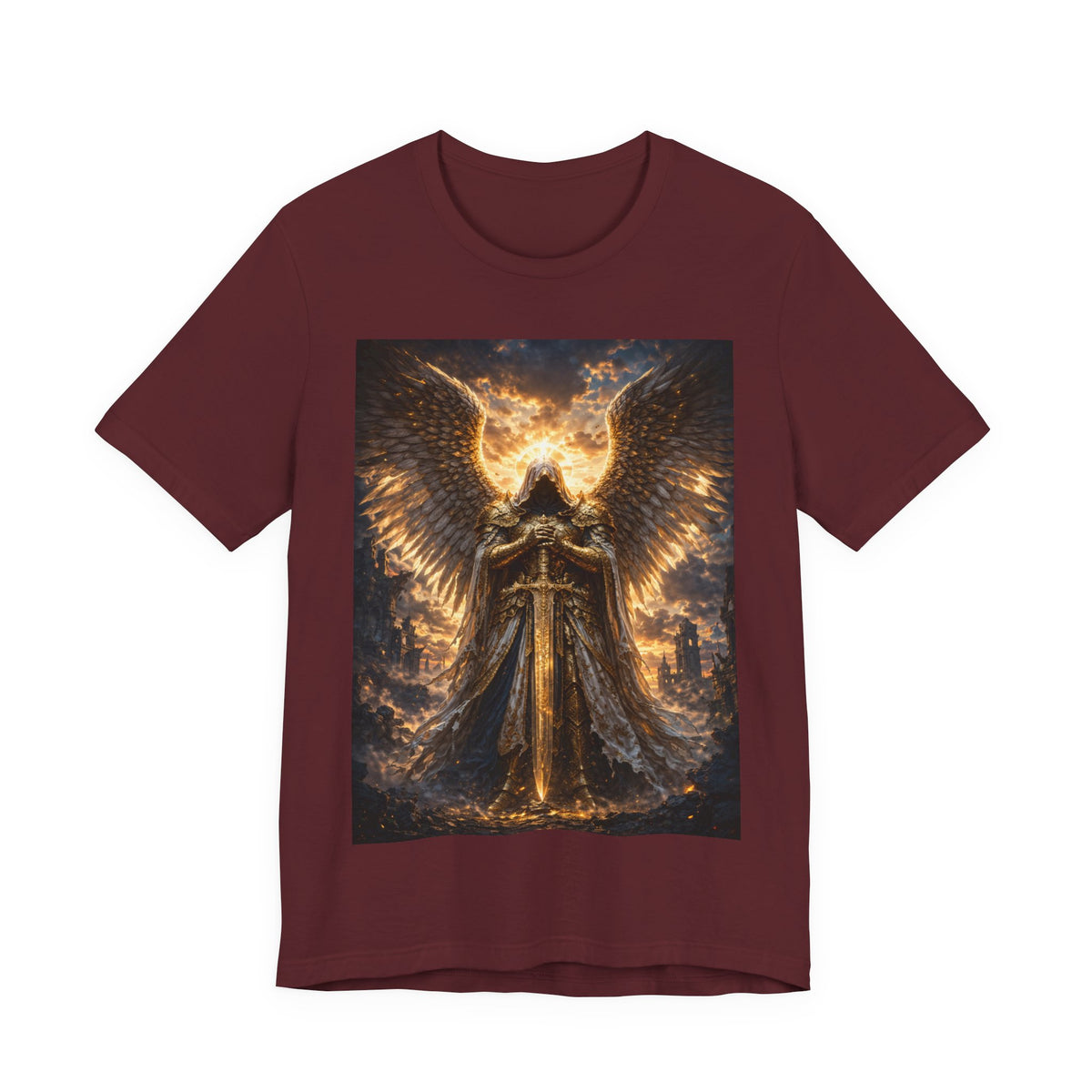 Angel Guardian T-Shirt — Golden Warrior Wings Graphic Tee