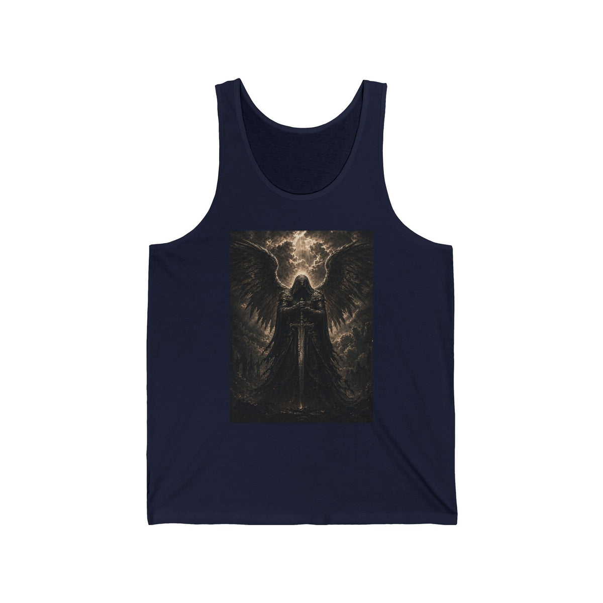 Dark Angel Tank Top — Gothic Winged Figure Graphic Tank