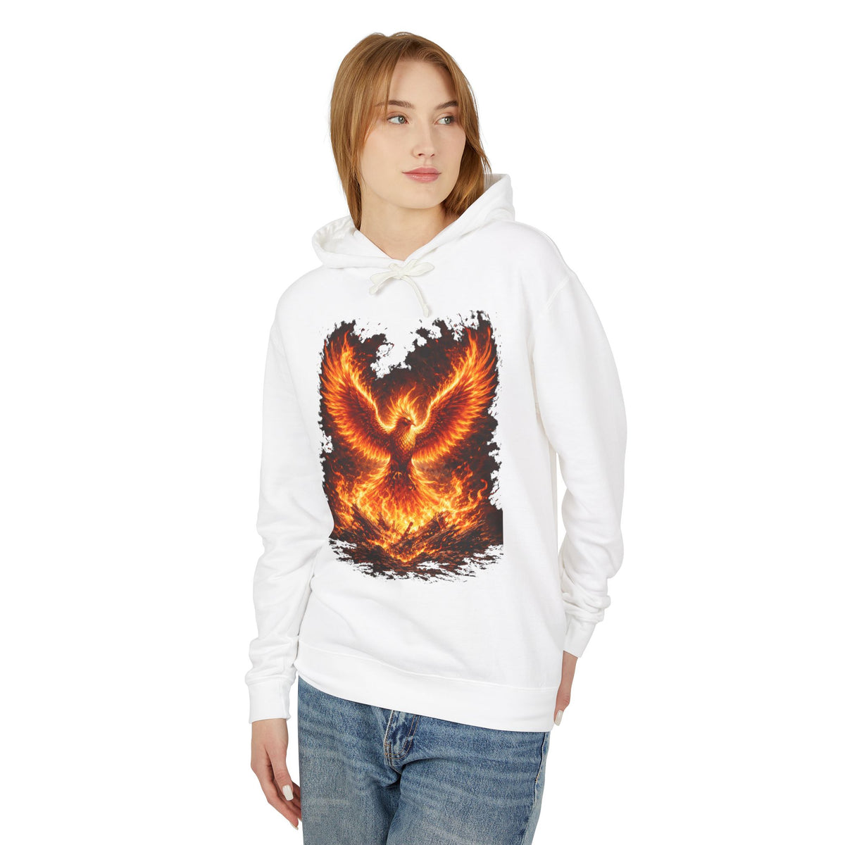 Phoenix Fire Hoodie – Flaming Phoenix Graphic Hooded Sweatshirt