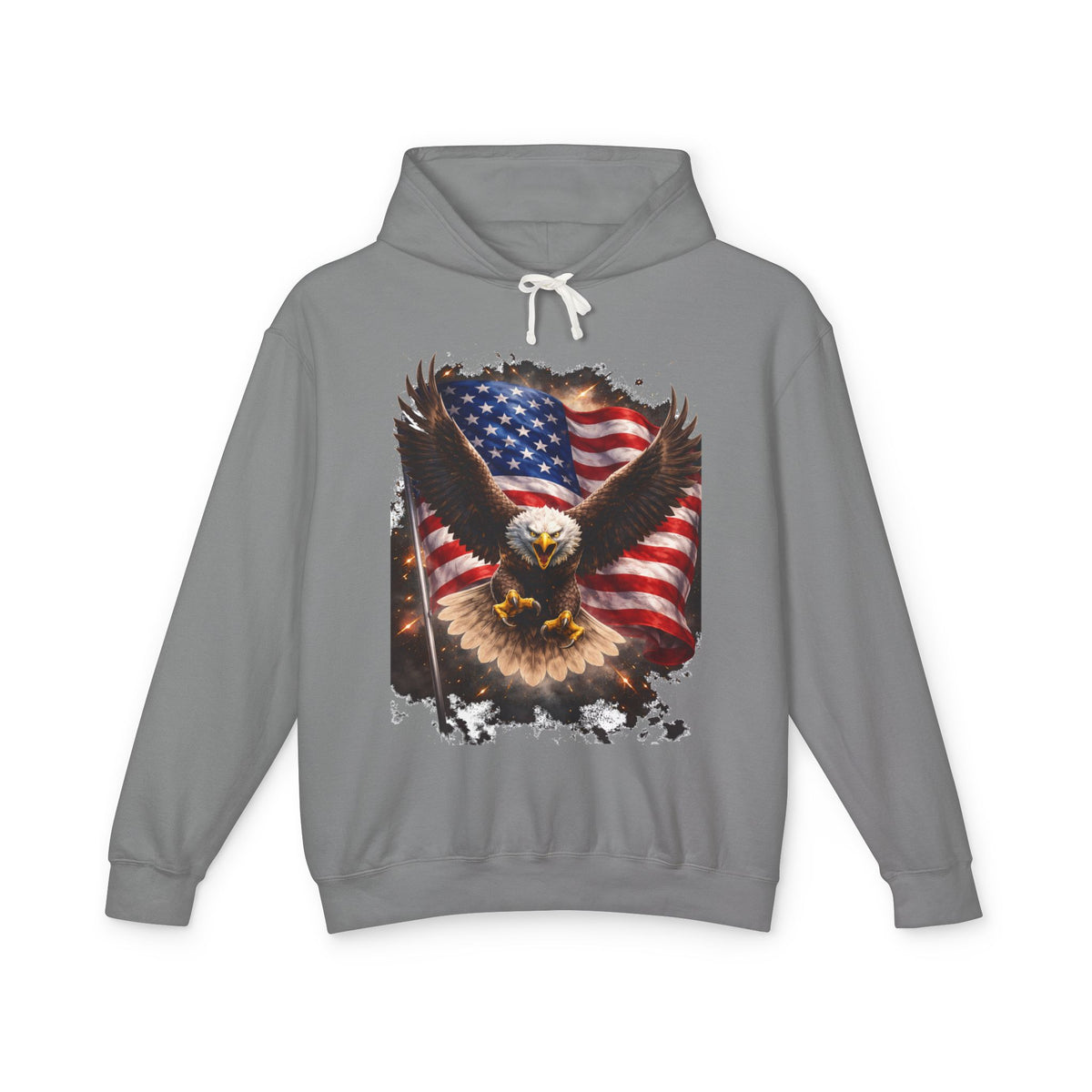 American Eagle Flag Hoodie — Patriotic Bald Eagle sweatshirt for 4th of July & Veterans