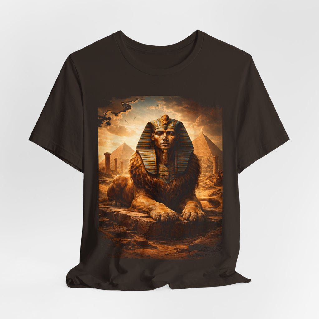 Egyptian Sphinx Graphic Tee — Vintage Pyramid Sunset T-Shirt