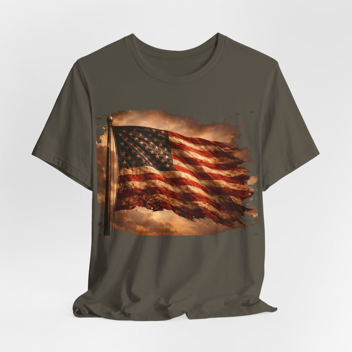 Distressed American Flag T‑Shirt — Vintage Patriotic Tee for 4th of July & Veterans