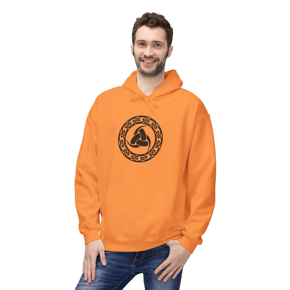 Viking Helm Knot Hoodie — Norse Valknut Symbol -The Triple Horn of Odin – The Horn Triskelion