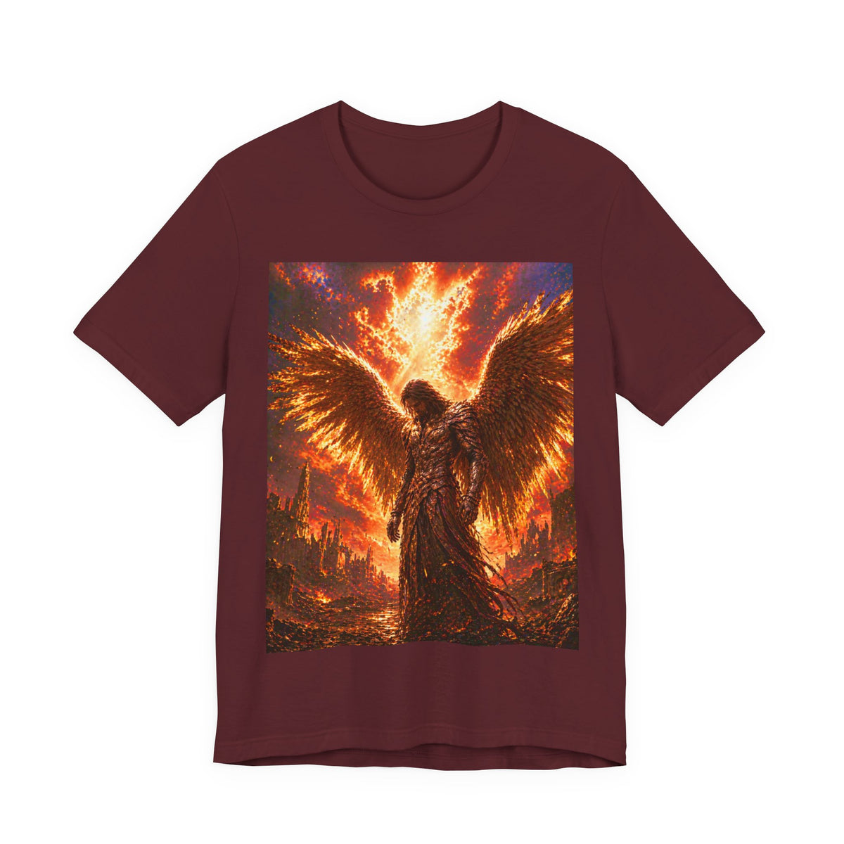 Angel Graphic Tee — Flaming Wings Apocalypse T-Shirt