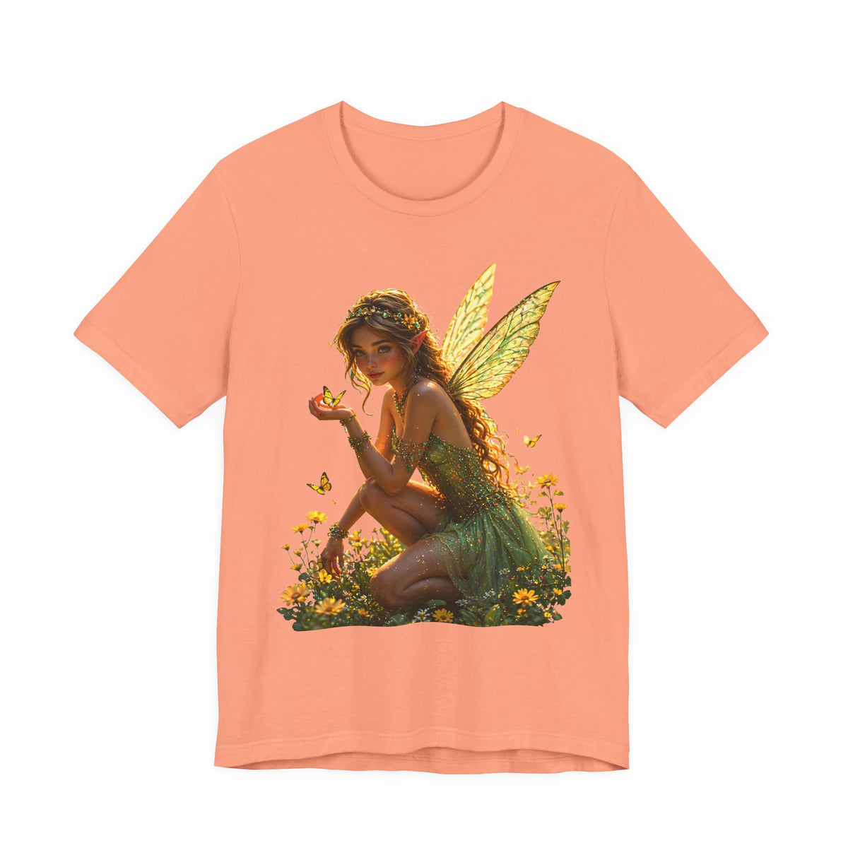 Fairy Garden T‑Shirt — Whimsical Sunlit Fairy Illustration Tee
