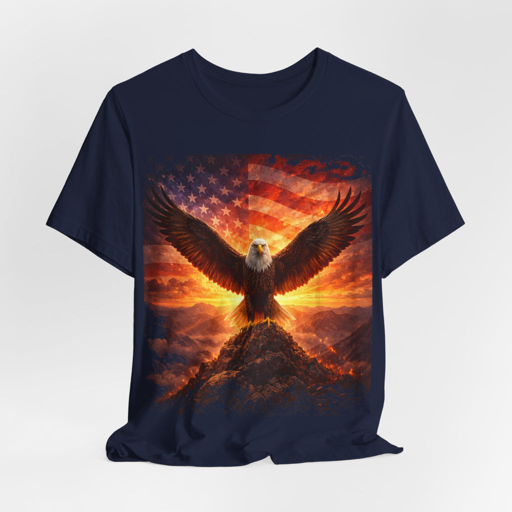 Eagle & American Flag Tee — Patriotic Bald Eagle T-Shirt