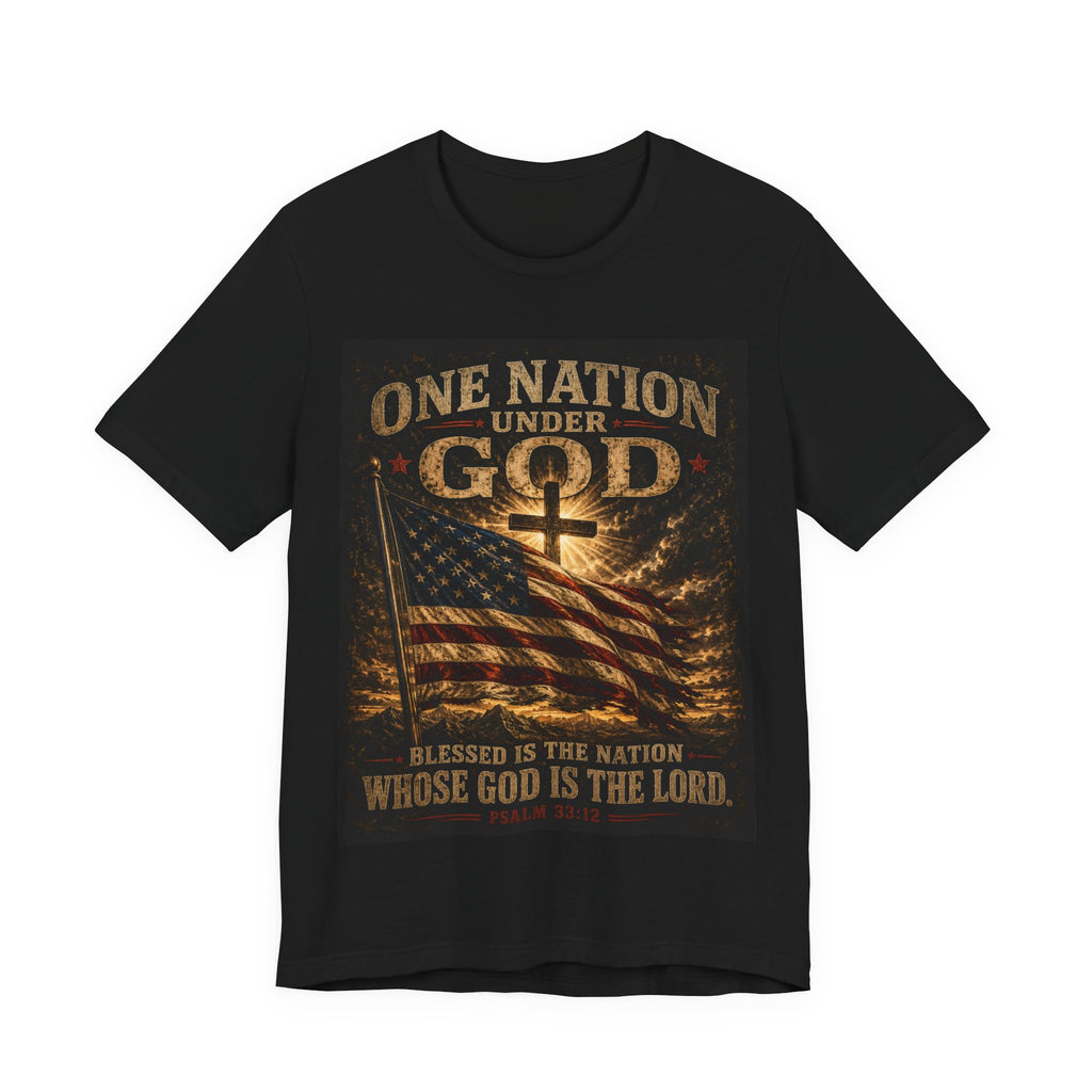 One Nation Under God T-Shirt – Patriotic Christian Flag Tee