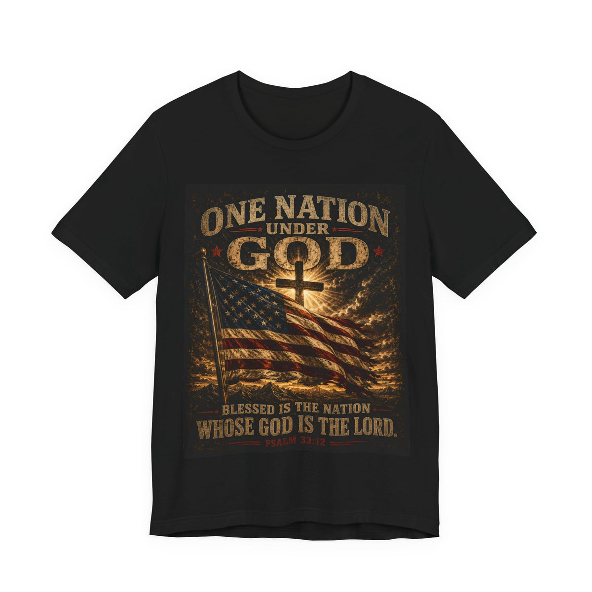 One Nation Under God T-Shirt – Patriotic Christian Flag Tee