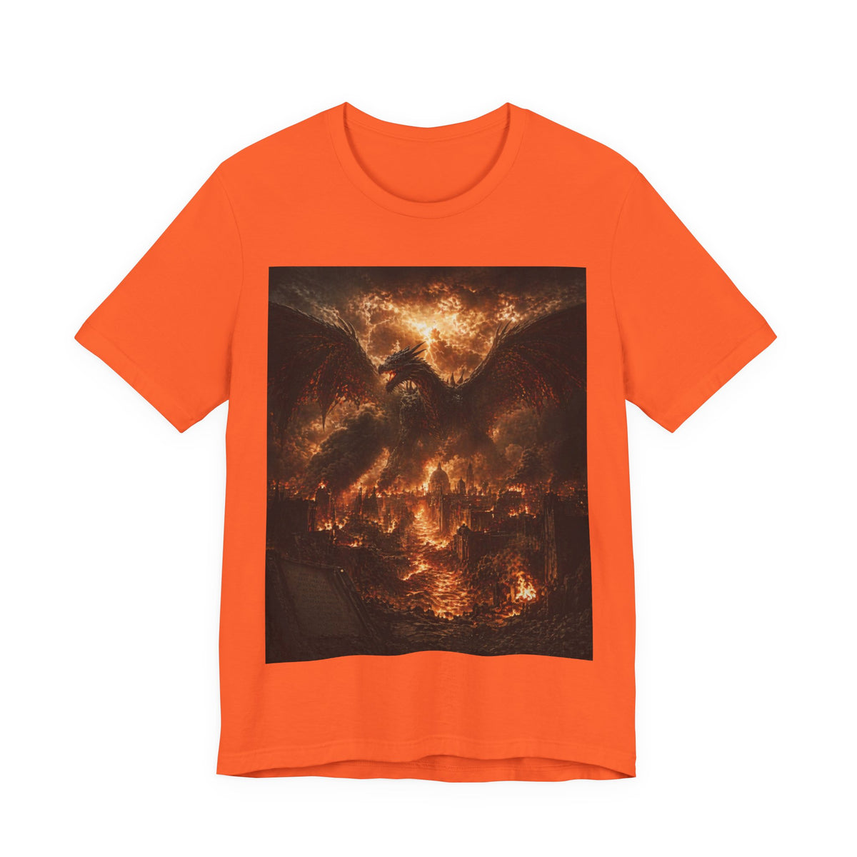 Demonic Dragon Fire End of times Tee — Dark Graphic Shirt of the final battel betten Satan and Miichael the arch angel