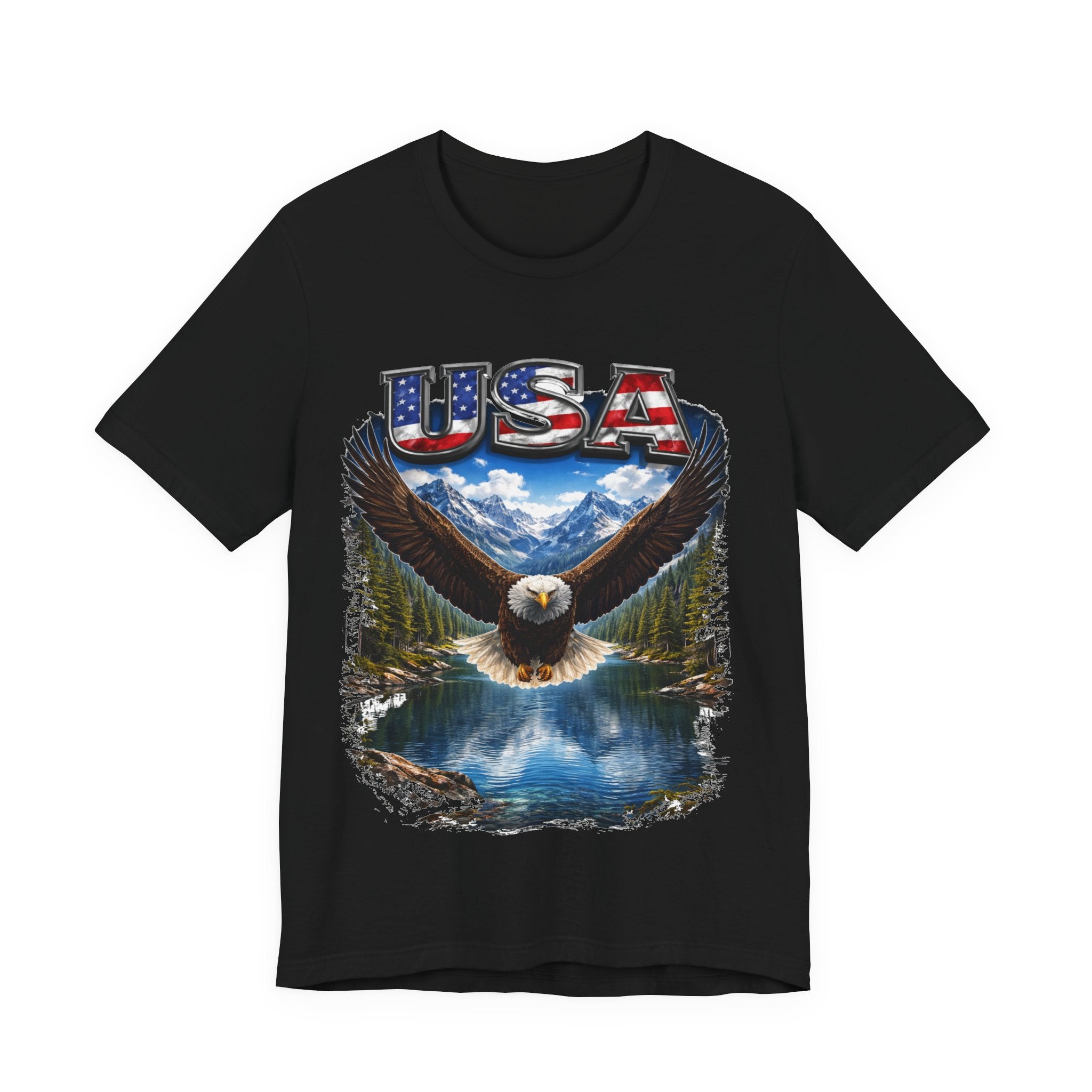 USA Eagle T-Shirt - Patriotic Bald Eagle Scenic Graphic Tee