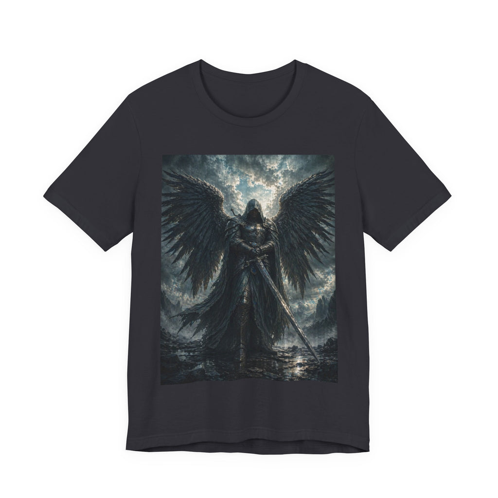 Dark Fallen Angel Graphic Tee — Gothic Warrior Angel T-Shirt