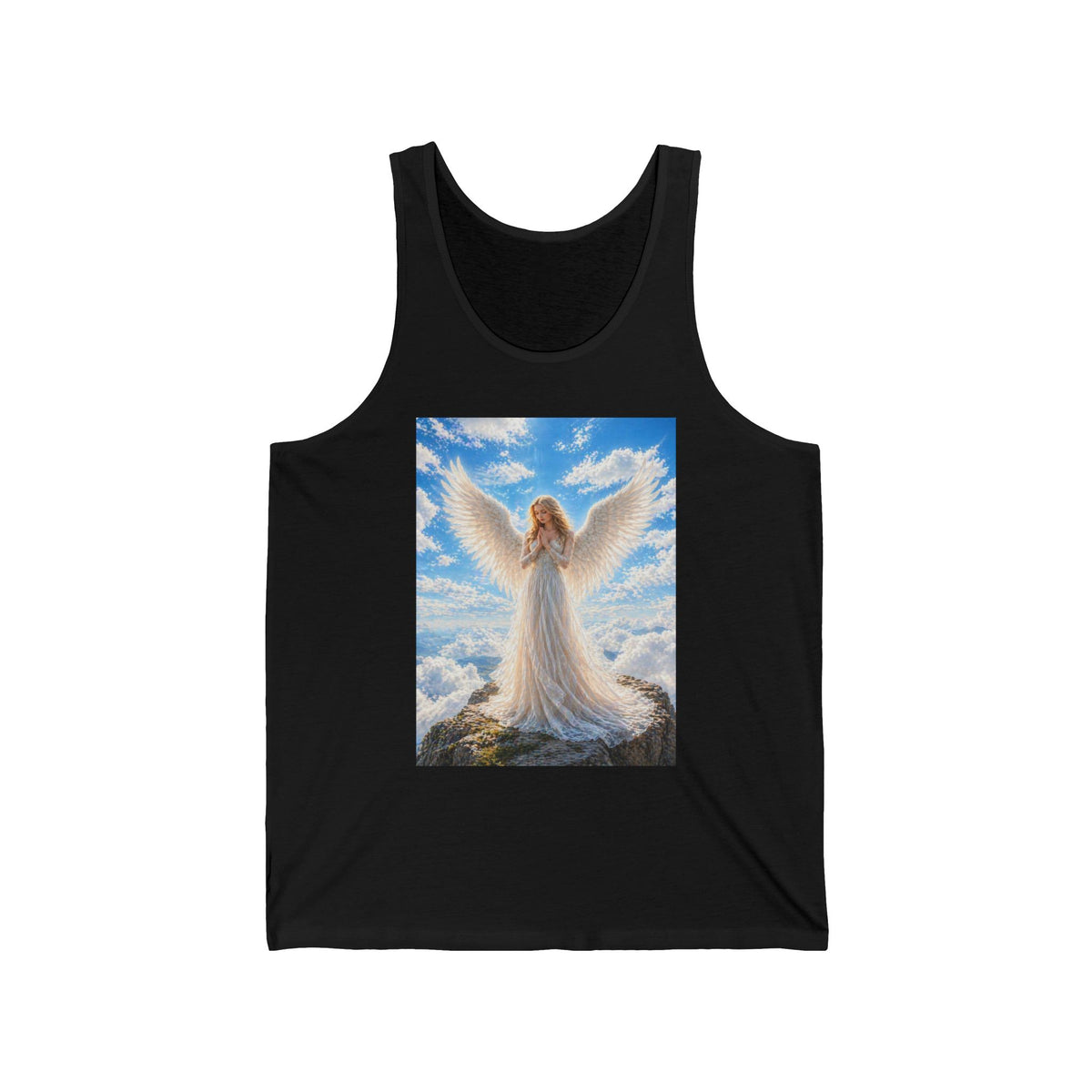 Angel Wings Tank Top — Heavenly Guardian Angel Graphic Jersey Tank