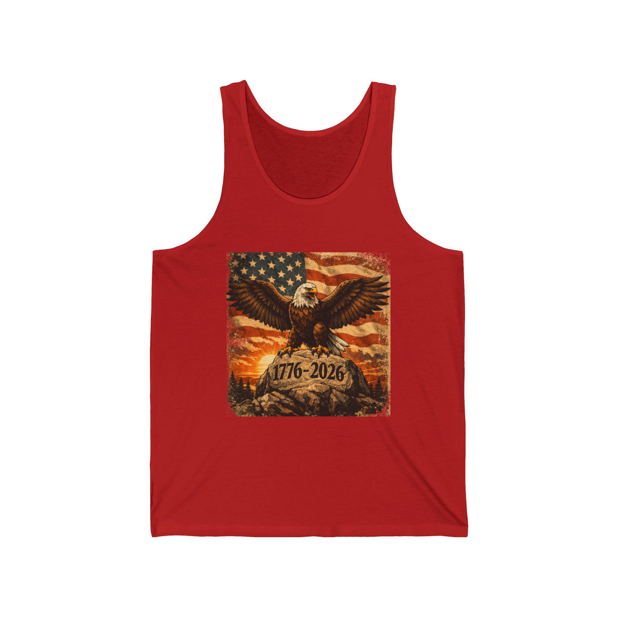 Patriotic Eagle Tank Top – 1776-2026 American Flag Independence Day Shirt