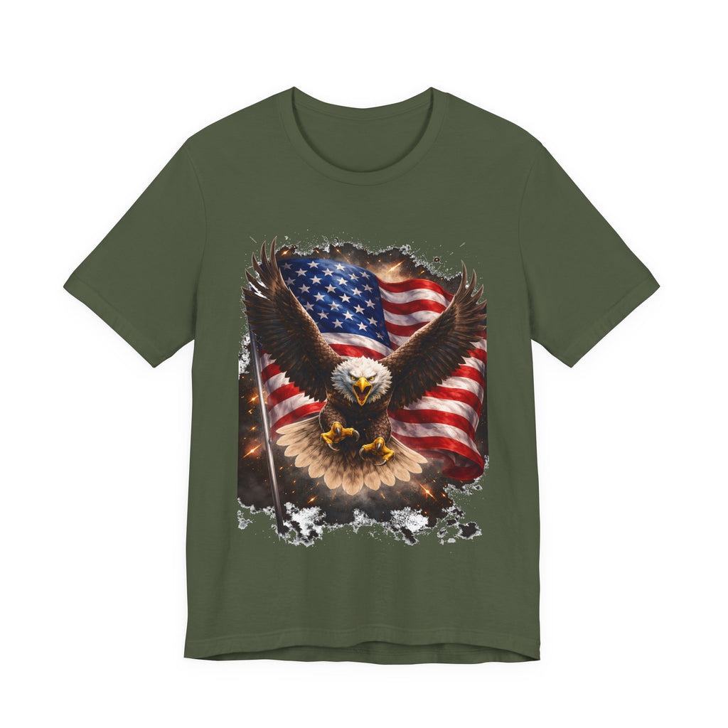 American Eagle Flag T-Shirt — Patriotic Bald Eagle Graphic Tee