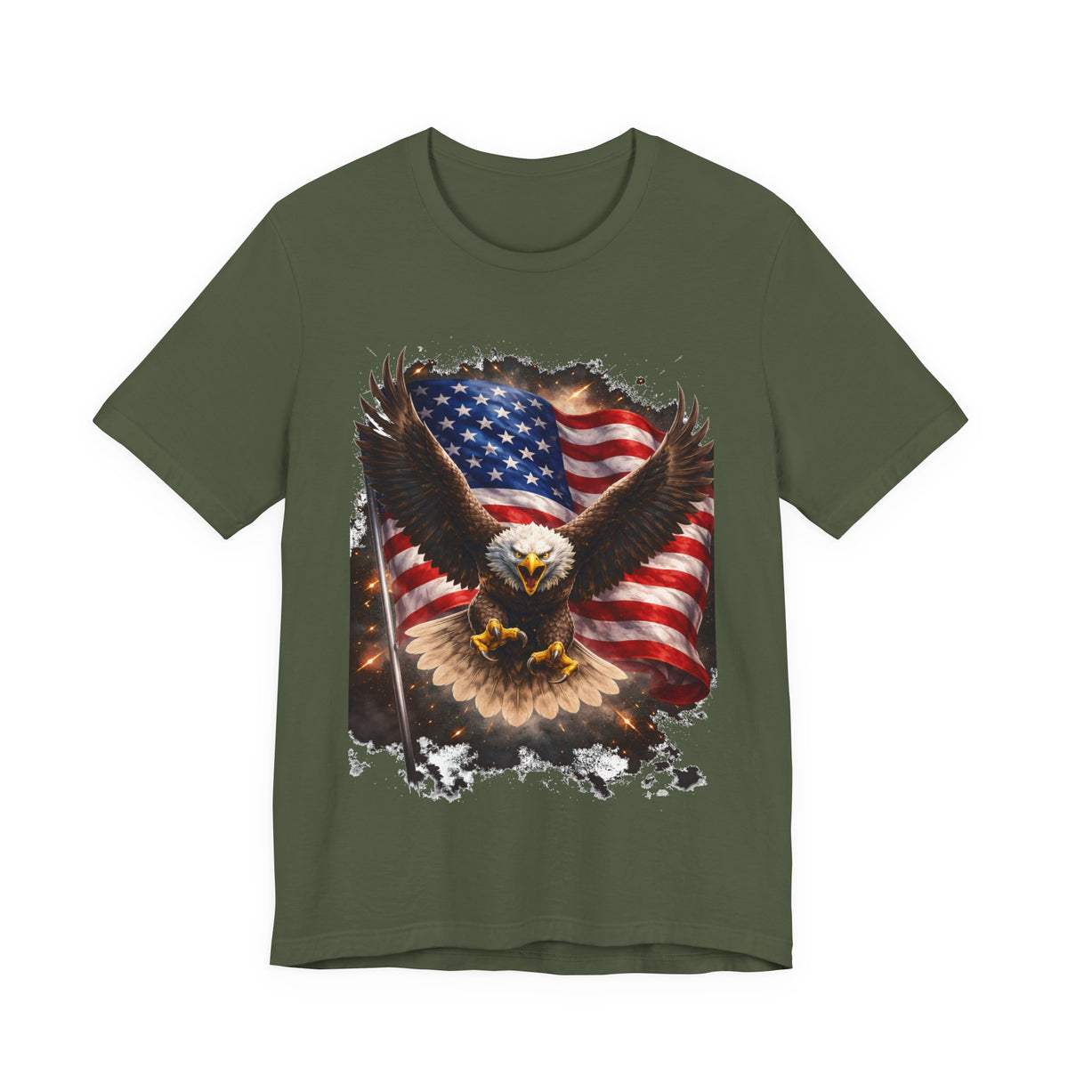 American Eagle Flag T-Shirt — Patriotic Bald Eagle Graphic Tee