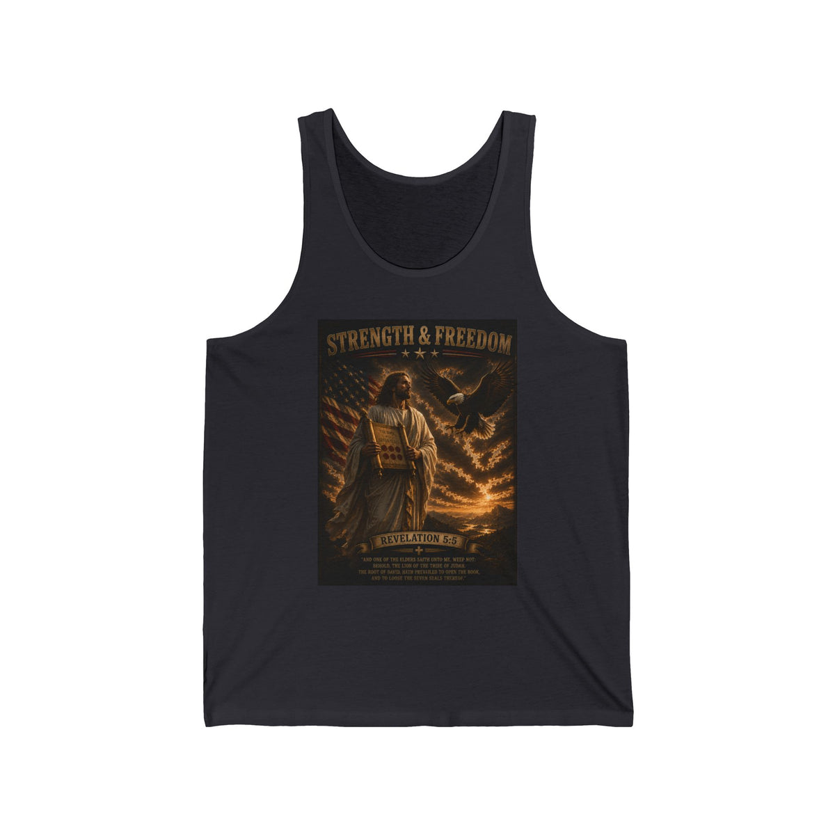 Tank Top — "Strength & Freedom" Vintage Patriot Graphic