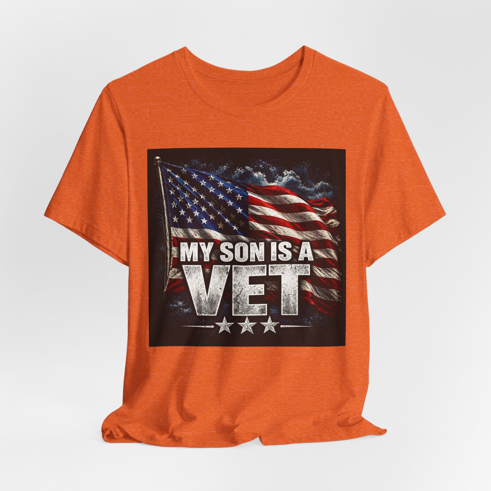 My Son Is A Vet T‑Shirt — Patriotic American Flag Tee for Proud Parents