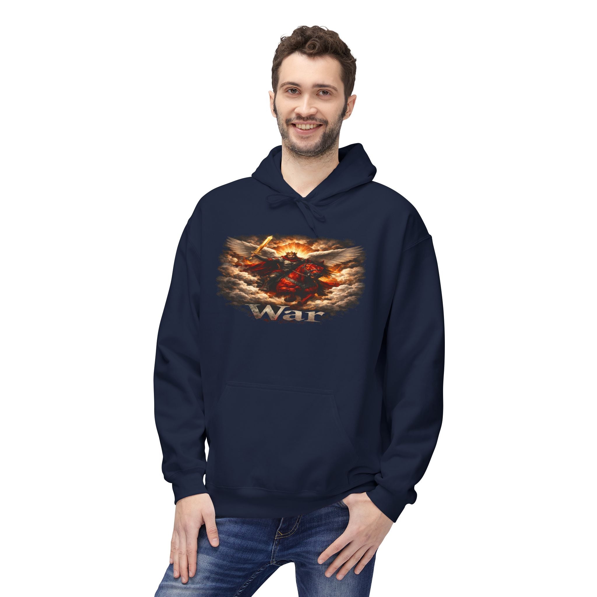The red horse from Revelation 6:3-4 the horseman of war the second seal opened by the Lamb if God- Graphic Pullover