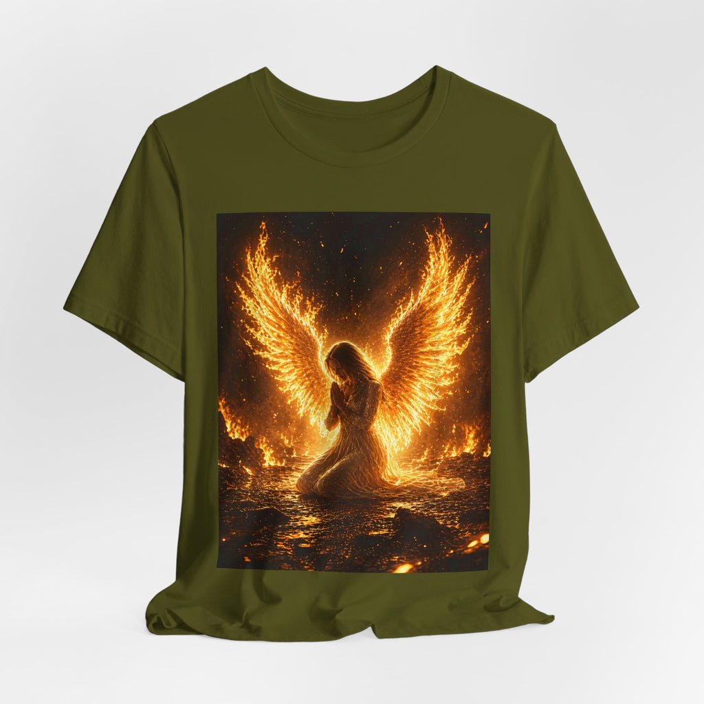 Phoenix Angel Tee — Fiery Winged Angel Graphic T-Shirt