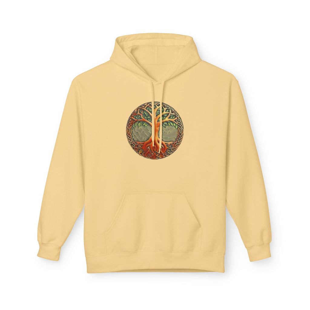 Yggdrasil Tree of Life Cotton Hoodie — Vintage Botanical Forest Graphic