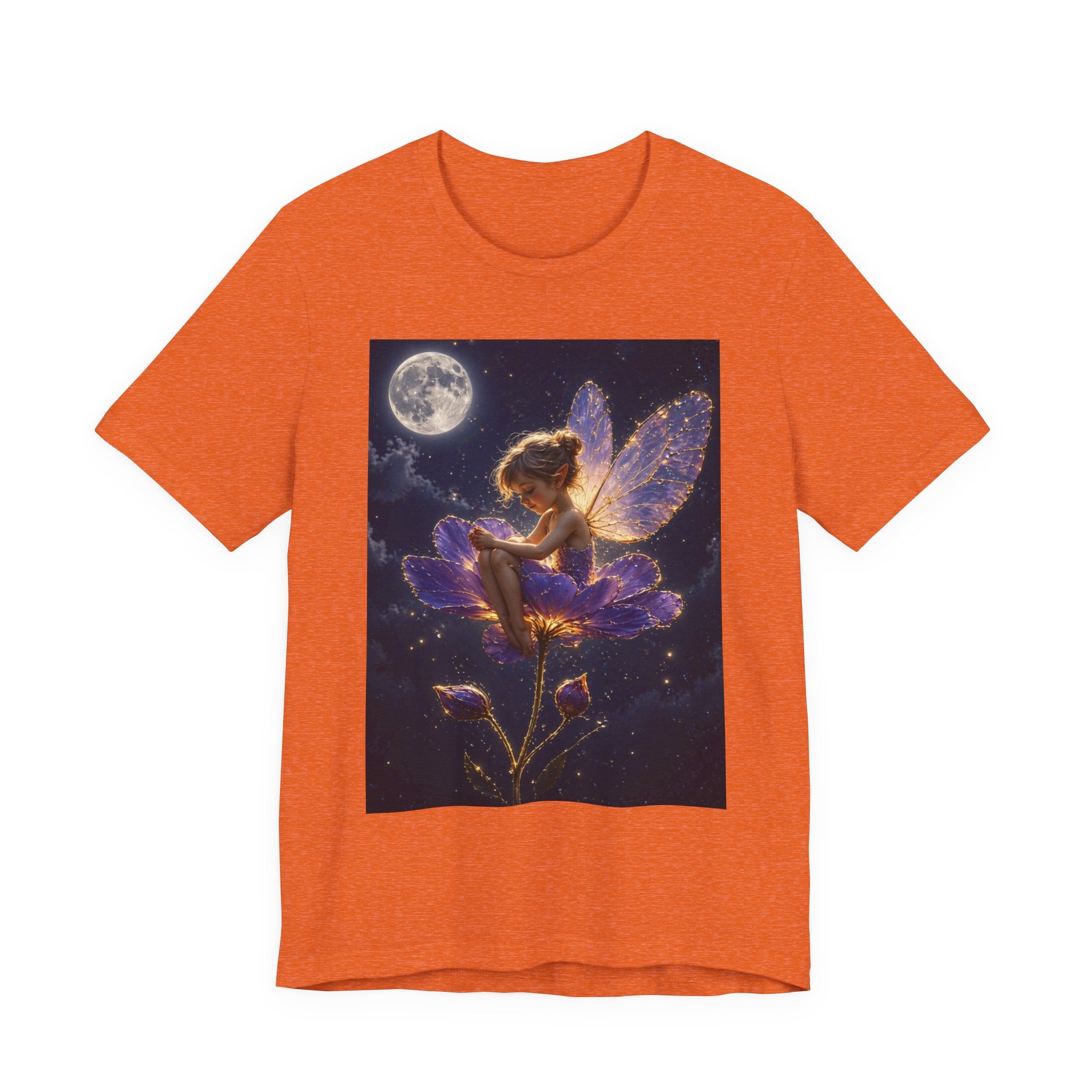 Fairy Night T-Shirt — Moonlit Fairy on Purple Flower